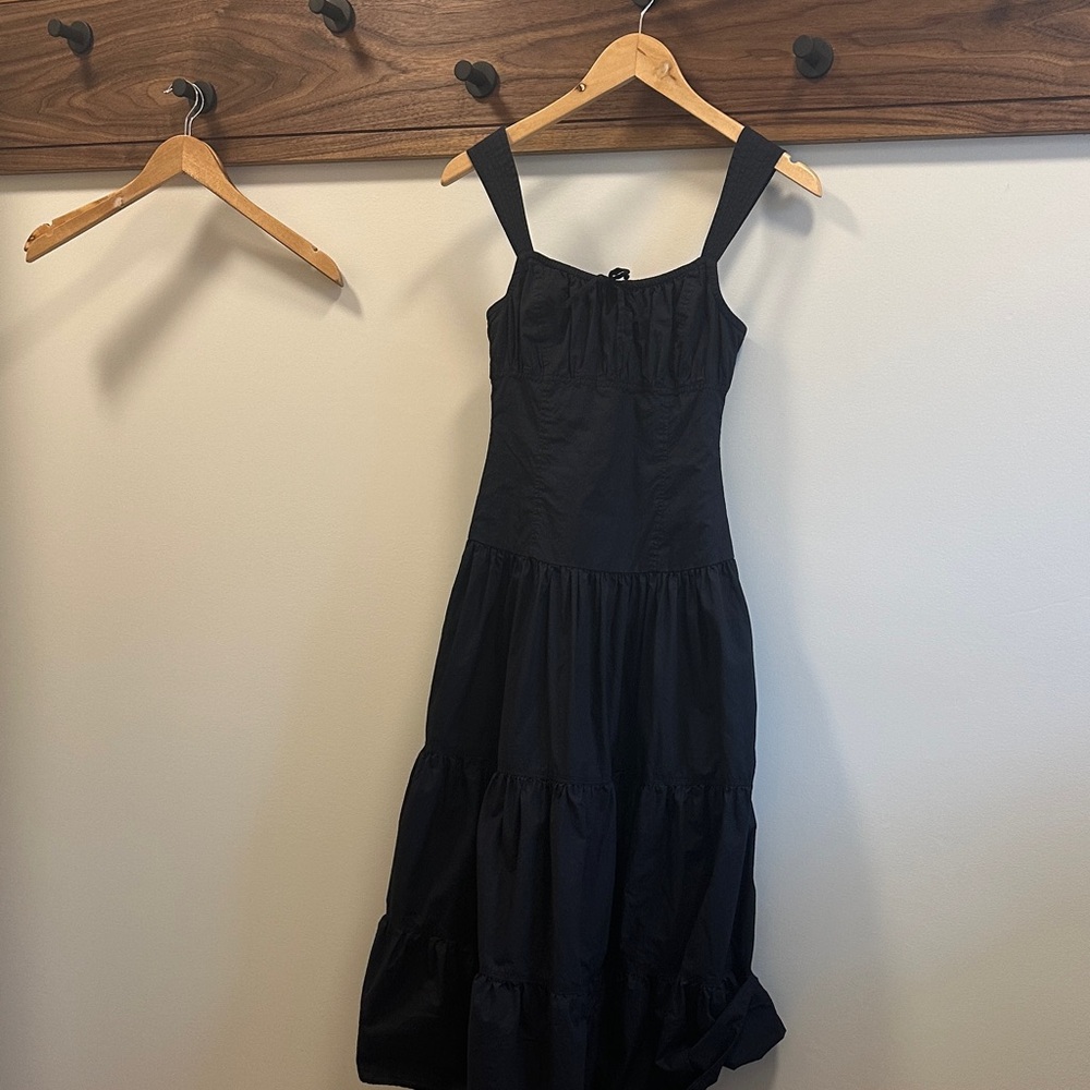 ARITIZIA 2XS XXS black cotton maxi or midi dress